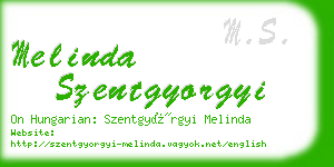 melinda szentgyorgyi business card